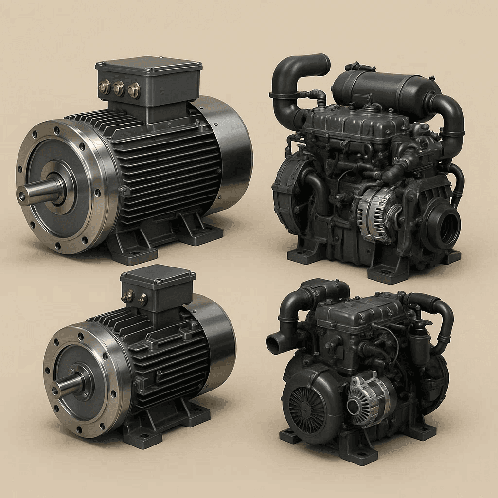 Electrical Motors;  Engines, Main and Auxiliary